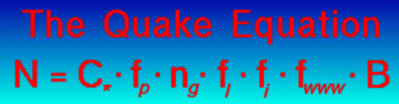 The Quake Equation:  N  =  C* x fp x ng x fl x fi x fwww x B
